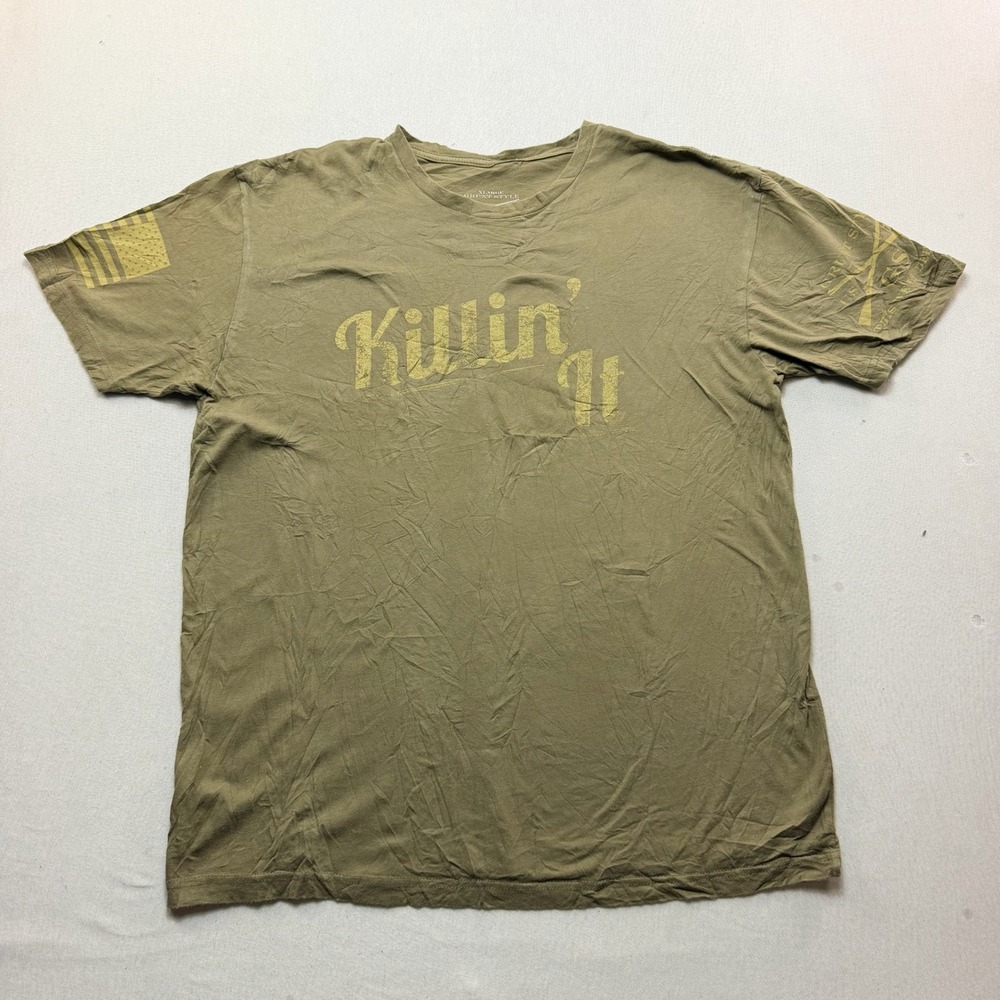 Grunt Style T-Shirt Mens Extra Large Green Excellent Patriotic Graphic Cotton